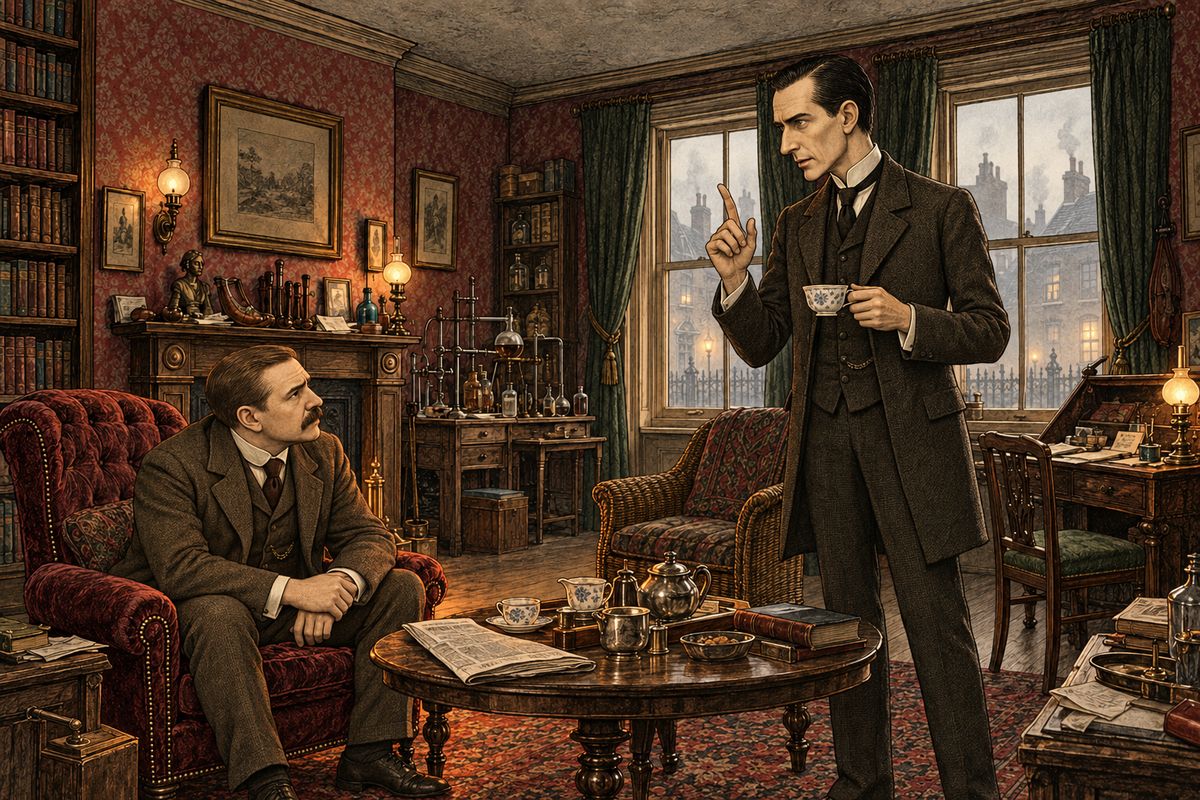 Holmes returned at half-past five in excellent spirits. In old files of the Times he had found that Major Sholto died in April 1882, and within a week Mary's first pearl had arrived. "Sholto's heir knows something of the mystery," he said, "and desires to make compensation."