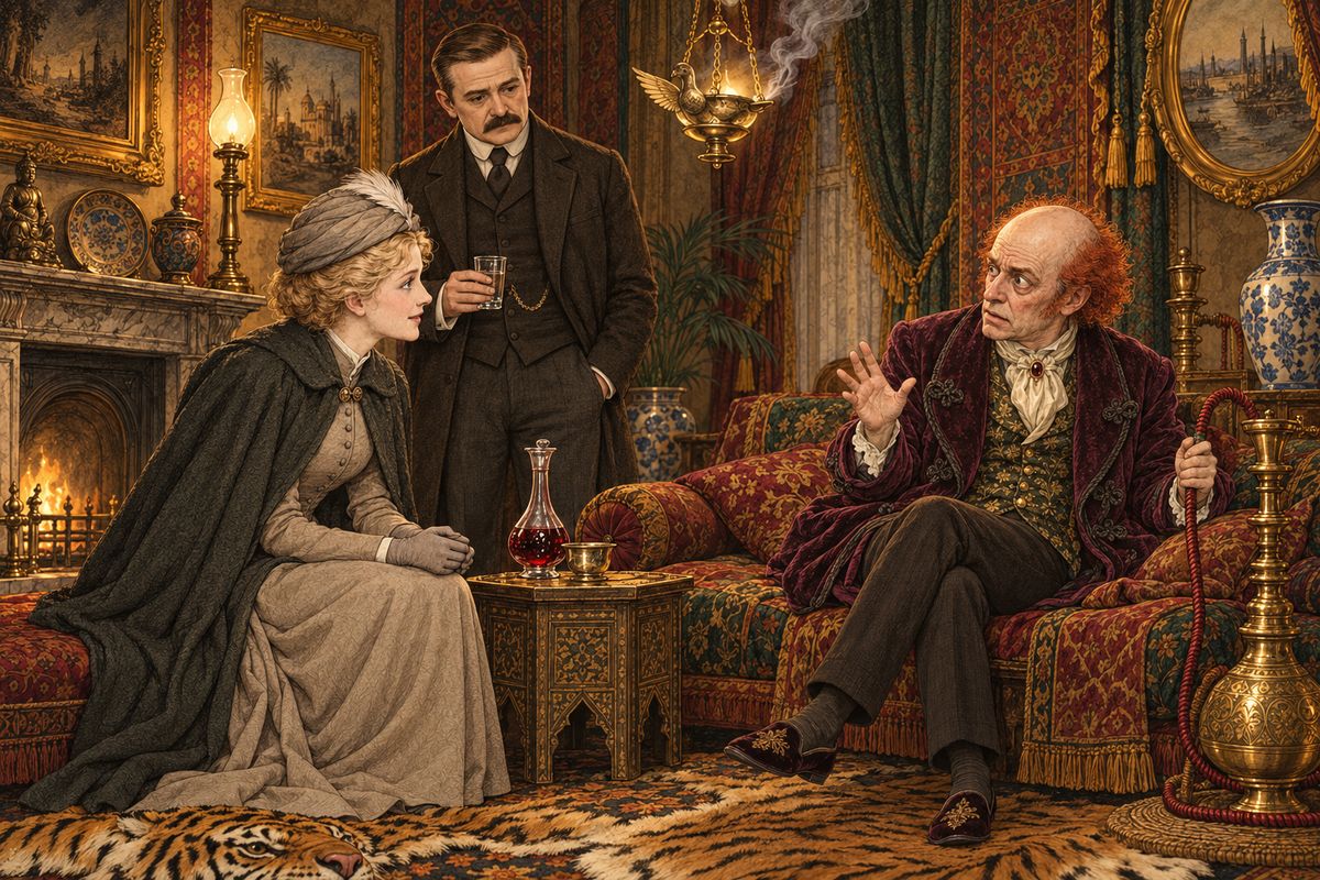 For months the brothers dug up the garden for nothing. Thaddeus wanted to send Mary the pearls, while the miserly Bartholomew wanted to keep them, so the two settled on posting her one pearl at a time. "It was extremely good of you," Mary said. Yesterday, Thaddeus announced, Bartholomew had found the treasure.