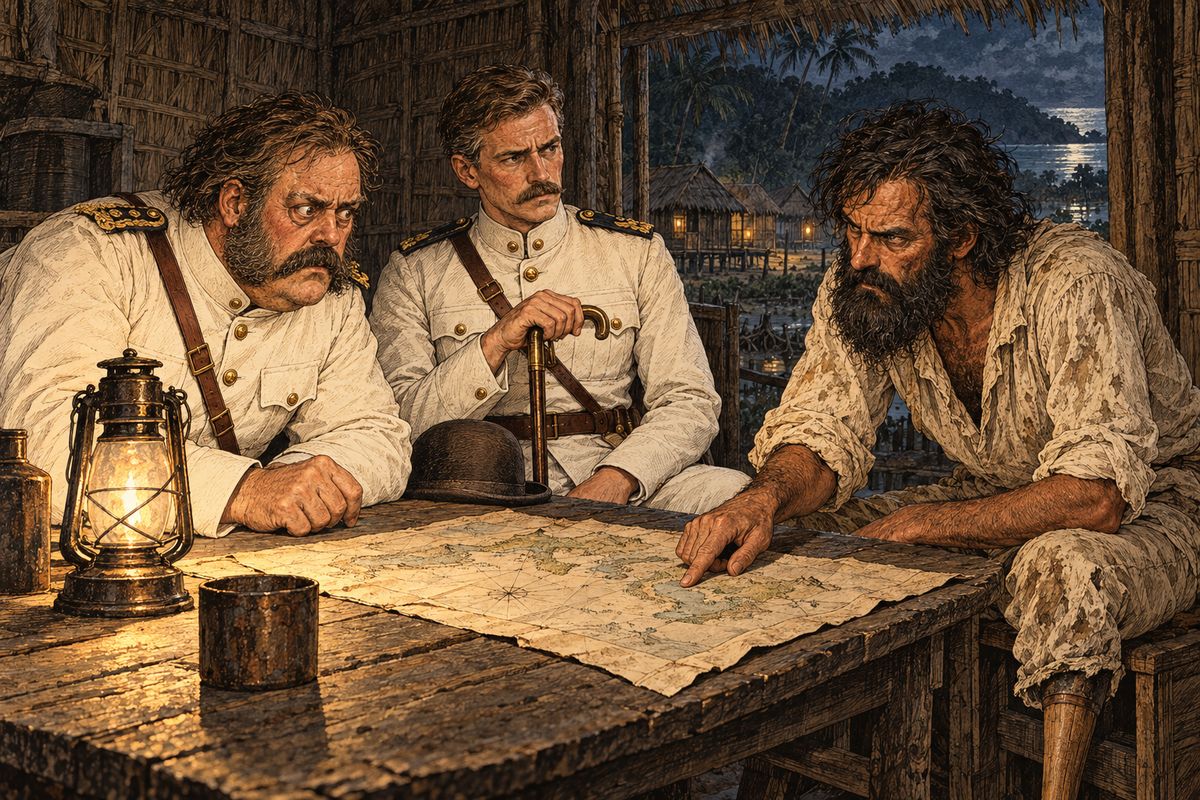 Small learned that Major Sholto had lost heavily at cards. So one night he told the Major, and then Captain Morstan, about the hidden treasure. In return for a fifth share, the two officers would help the four men escape. "None or all," Small insisted. "The four of us must always act together."