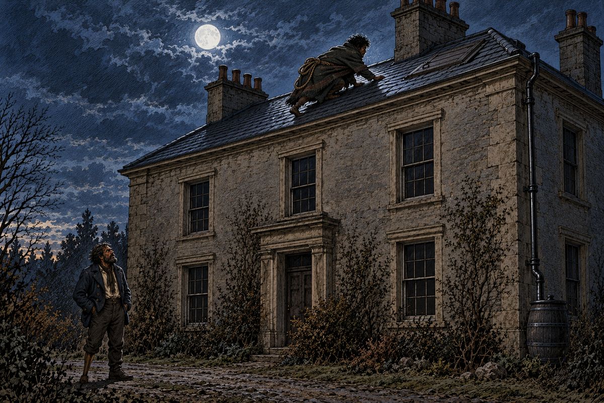 When the treasure was found in Bartholomew Sholto's attic, Small sent Tonga over the roof with a rope, since he could not climb with his wooden leg. Bartholomew was still in the room. "I cursed him for a little blood-thirsty imp," Small said, and he insisted again that the killing had been Tonga's doing, not his.