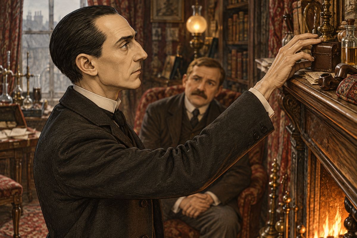"You have done all the work," Watson said. "I get a wife out of it, Jones gets the credit. Pray what remains for you?" "For me," said Sherlock Holmes, "there still remains the cocaine-bottle." And he stretched his long white hand up for it.