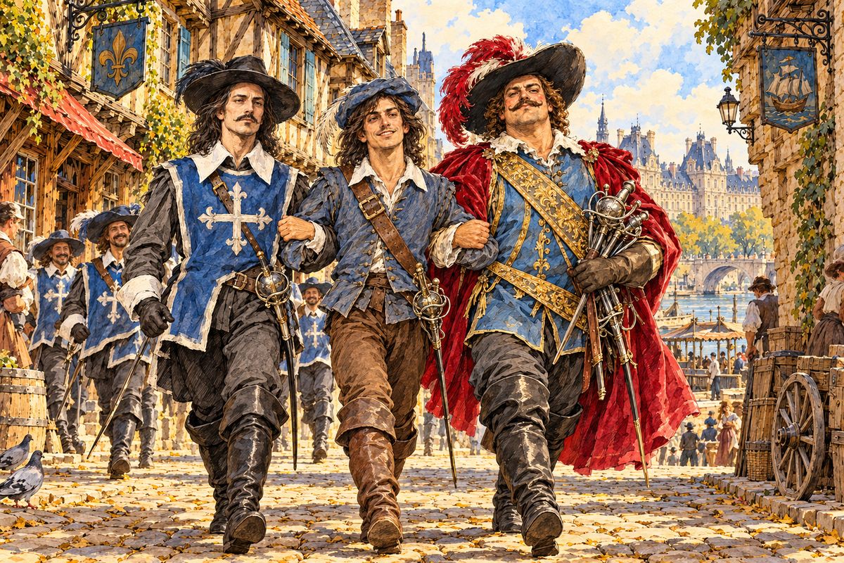 They left the wounded under the convent porch, rang the bell, and carried off four swords out of five. Arm in arm and filling the whole street, they marched to Tréville's. 'If I am not yet a Musketeer,' said d'Artagnan, 'at least I have entered upon my apprenticeship, haven't I?'