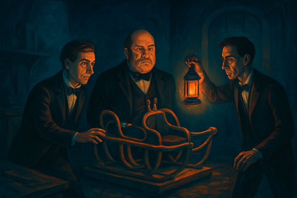 Suddenly afraid it had all been a dream, the Time Traveller snatched up the lamp and carried it, flaring red, down the corridor, and we followed. There stood the machine, squat and askew, its ivory smeared, grass and moss on its lower parts, one rail bent awry. He ran his hand along it. "The story I told you was true."