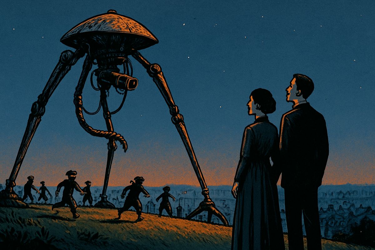 Experts later agreed that earthly germs had killed the Martians, though the Black Smoke and the Heat-Ray stayed mysteries, and I expected Mars to return. Busy crowds now looked like ghosts to me. On Primrose Hill, children played round the dead machine while I held my wife's hand, and under the first stars I still felt uneasy.