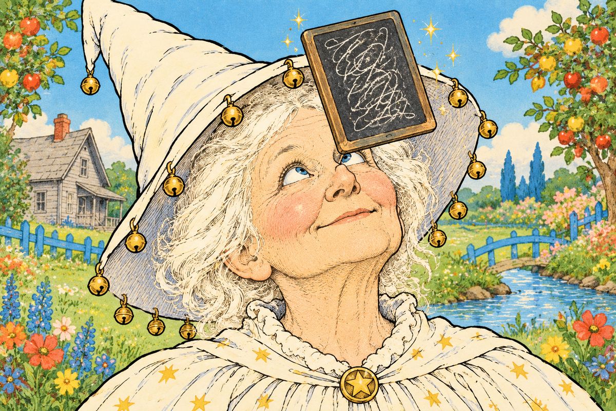 The little old woman took off her cap, balanced its point on the end of her nose and counted "One, two, three" solemnly. At once the cap became a slate, and in big white chalk it said: LET DOROTHY GO TO THE CITY OF EMERALDS. Perhaps Oz would help her.