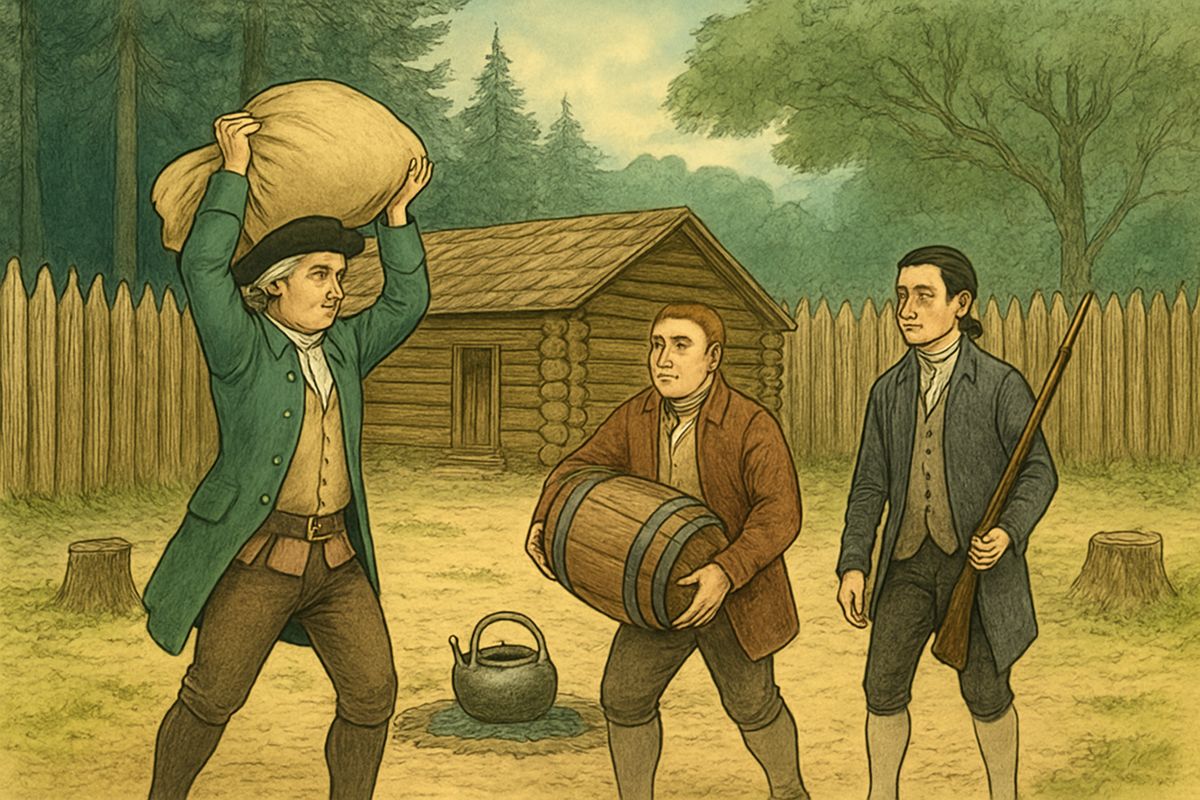Dr. Livesey told this part. Rowing ashore after Jim, the doctor found Flint's old stockade: a log-house on a knoll with a spring and a stout fence. Since the ship had no fresh water, he, Hunter and Joyce ferried stores ashore.
