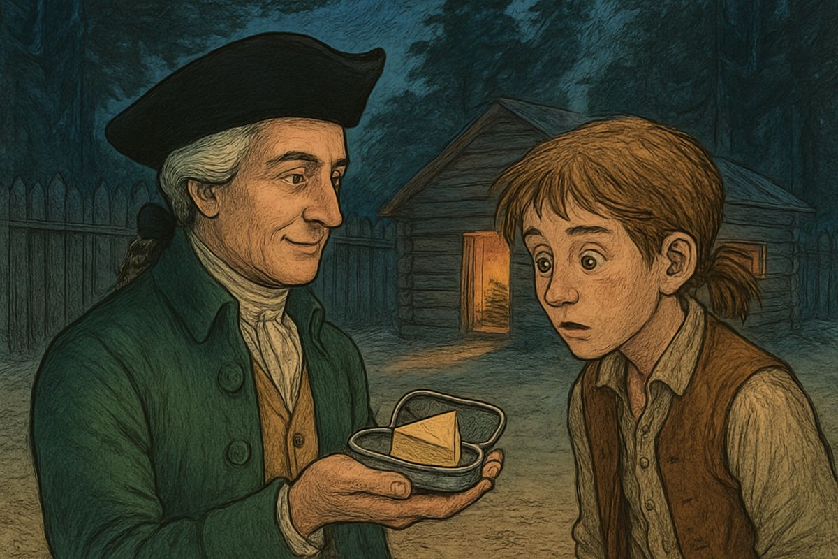 After old Tom was buried, the doctor asked Jim about Ben Gunn. “Was it cheese you said he had a fancy for?” He opened his snuff-box. Inside was no snuff, only a piece of Parmesan cheese, for Ben Gunn.