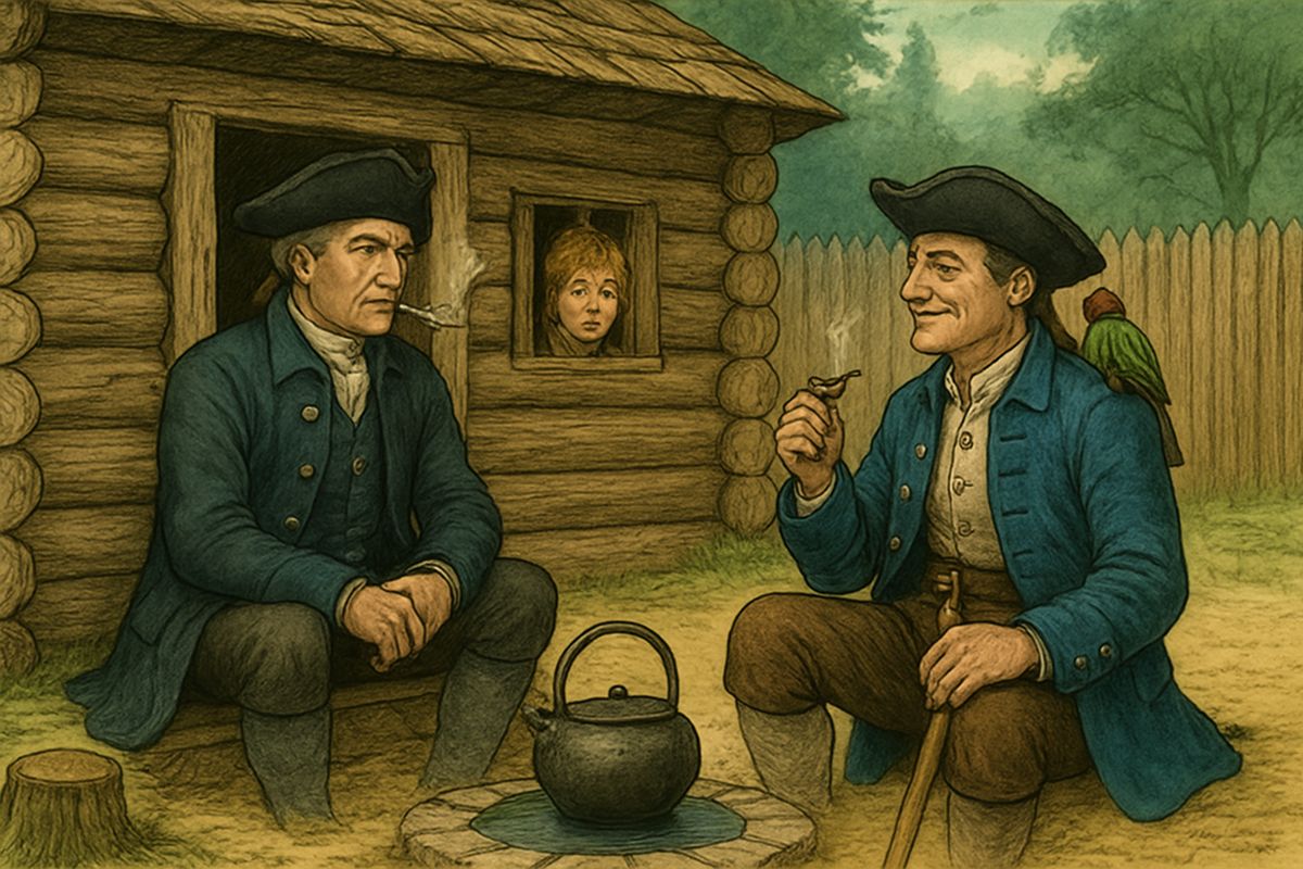 The captain made Silver sit on the cold sand. Then the two men filled their pipes and smoked in silence, eyeing each other. At last Silver named his terms: hand over Flint's chart, and the pirates would either carry them home safe or leave them stores and send a ship.