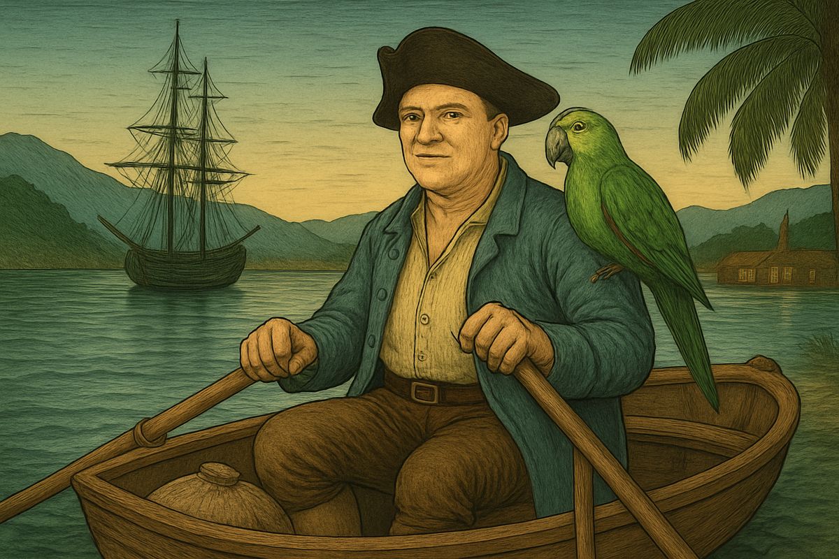 At a port in Spanish America, Silver slipped away with a sack of coins and was never heard of again. Only five came home. Ben Gunn spent his thousand pounds in nineteen days. But Jim still dreamed of the parrot shrieking, "Pieces of eight!"
