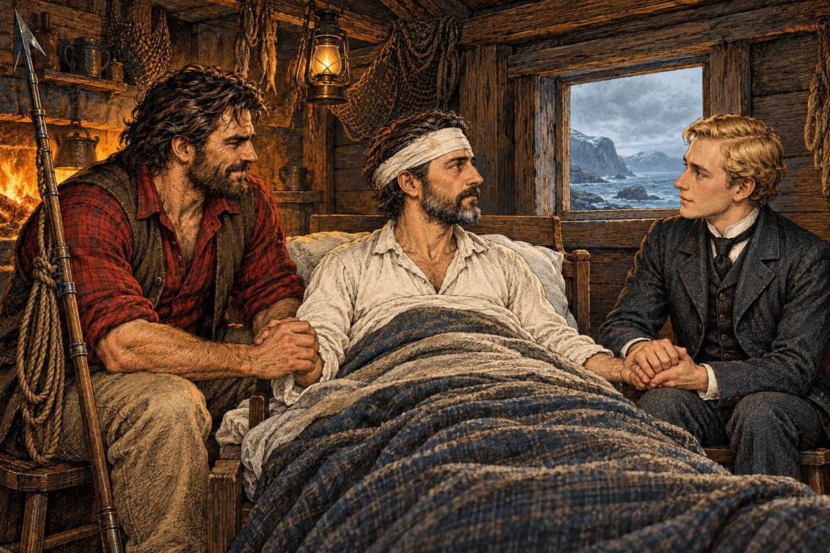 Aronnax woke in a fisherman's hut on the Lofoten Isles, with Ned and Conseil safe beside him, holding his hands. While they waited for a ship home, he wrote down their story. But he often wondered: did the Nautilus survive the Maelstrom? Did Captain Nemo still live, and had his spirit of vengeance finally been laid to rest?